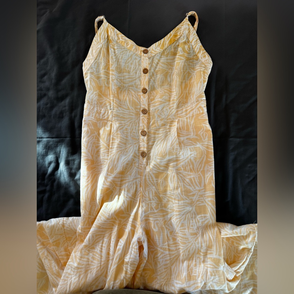 Roxy Cream and White Printed Wide-Leg Jumpsuit - Picture 3 of 5